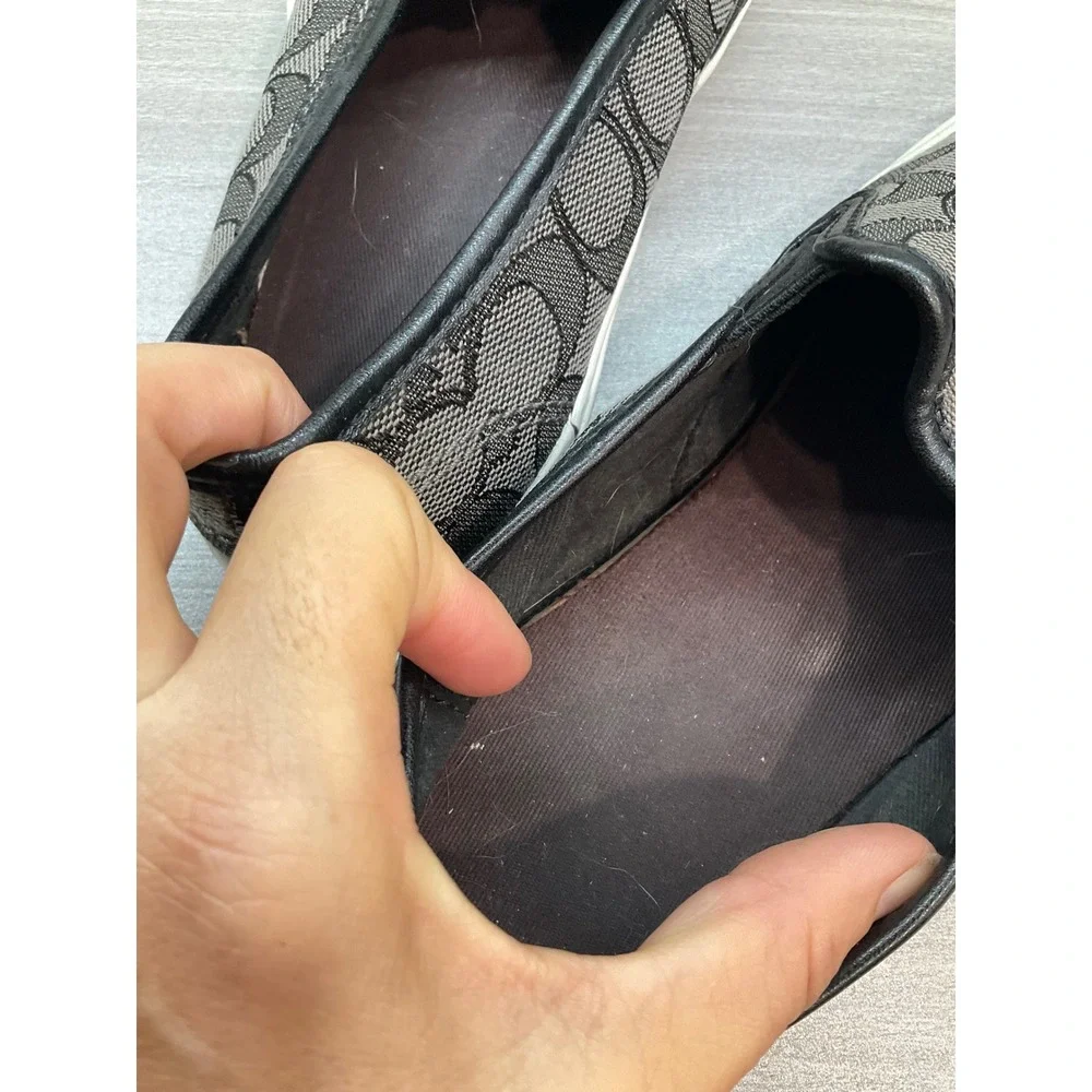 COACH CHRISSY C JACQUARD CANVAS SLIP ON SHOES